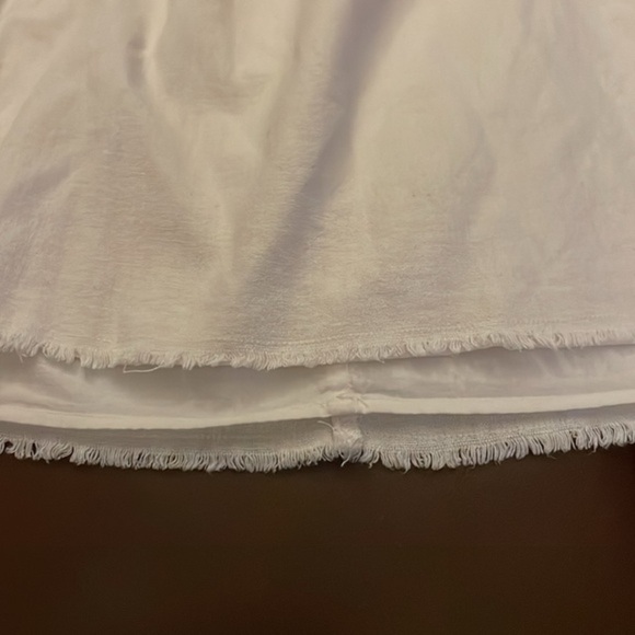 Old Navy Cream Raw Hem Smocked Back Lined Dress Size Small Petite Vacation Beach - Picture 5 of 6